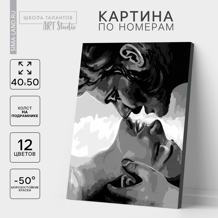 Картина по номерам для взрослых на холсте с подрамником &laquo;Поцелуй&raquo;, 40 х 50 см