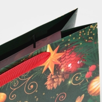 Пакет подарочный новогодний ламинированный квадратный &laquo;Gold&raquo;, 30 х 30 х 12 см, Новый год