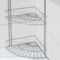 Полка угловая 3-х ярусная Slim, 25×18×45 см, цвет хром Полка угловая 3-х ярусная Slim, 25×18×45 см, цвет хром