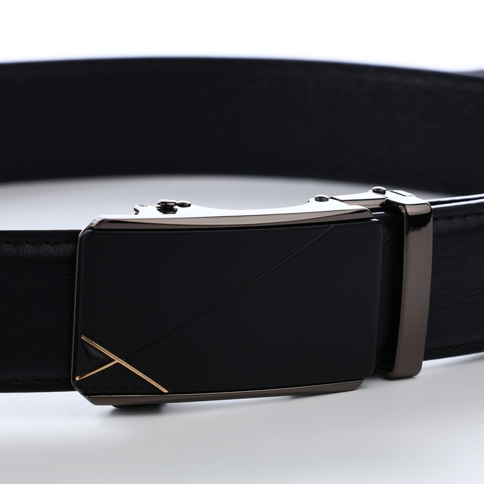 Ремень мужской, ширина 3,6 см, пряжка автомат, цвет чёрный Ремень мужской, ширина 3,6 см, пряжка автомат, цвет чёрный