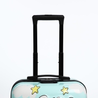 Чемодан малый 18", отдел на молнии, 4 колеса, цвет бирюзовый Чемодан малый 18", отдел на молнии, 4 колеса, цвет бирюзовый