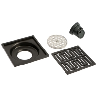 Трап ZEIN, 100х100 мм, вертикальный, d=32 мм, нержавеющая сталь, серый