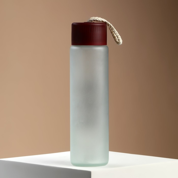 Бутылка для воды &laquo;Люби, смейся, живи&raquo;,стекло, цвет МИКС , 350 мл