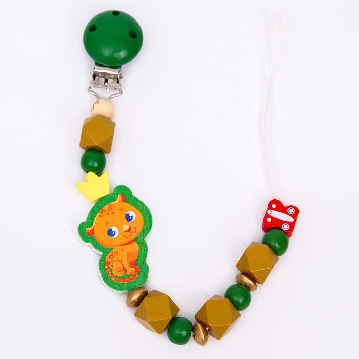 Держатель - игрушка для соски - пустышки &laquo;ТРЕНД. Леопард&raquo;, деревянный