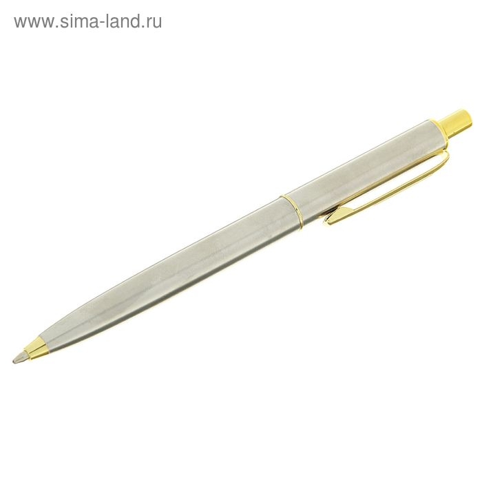 Ручка подарочная, шариковая, автоматическая Ручка подарочная, шариковая, автоматическая "Джокер", в кожзам футляре, серебристо-золотистый