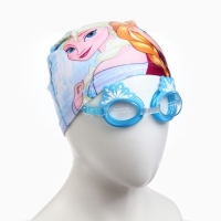 Набор детский «Холодное Сердце», в комплекте шапка, очки для плавания, мешок Набор детский «Холодное Сердце», в комплекте шапка, очки для плавания, мешок