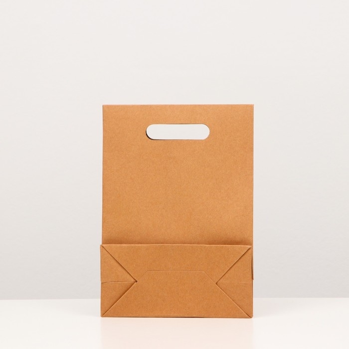 Коробка-пакет, крафтовая, с окном, 26 х 19 х 9 см