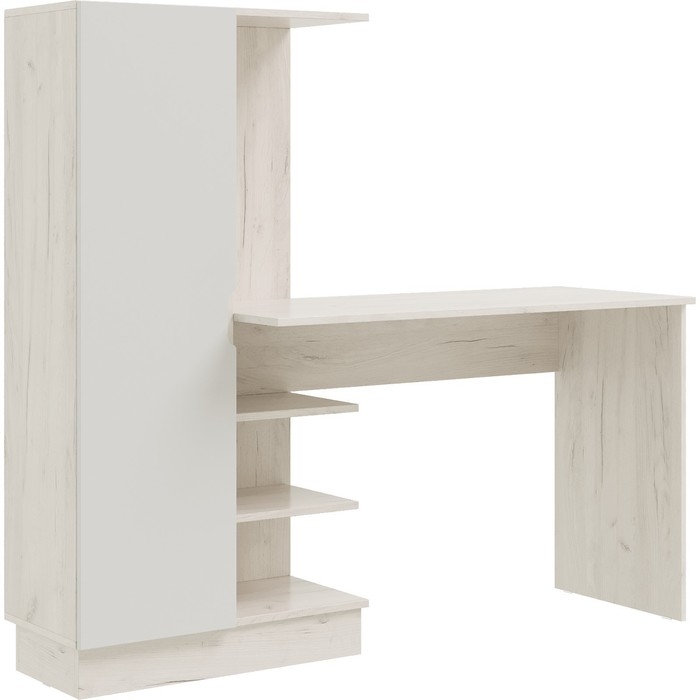 Стол компьютерный Юниор-4, 1450х500х1350, Шарли белый/Дуб крафт белый Стол компьютерный Юниор-4, 1450х500х1350, Шарли белый/Дуб крафт белый