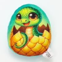 Магнит новогодний мягкий &laquo;Змея в яйце&raquo;, золотая