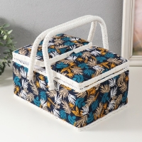 Шкатулка для рукоделия "Лесные веточки на синем" 19х26х14,5 см Шкатулка для рукоделия "Лесные веточки на синем" 19х26х14,5 см