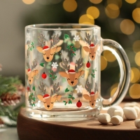 Кружка новогодняя стеклянная &laquo;Милые олени&raquo;, 300 мл