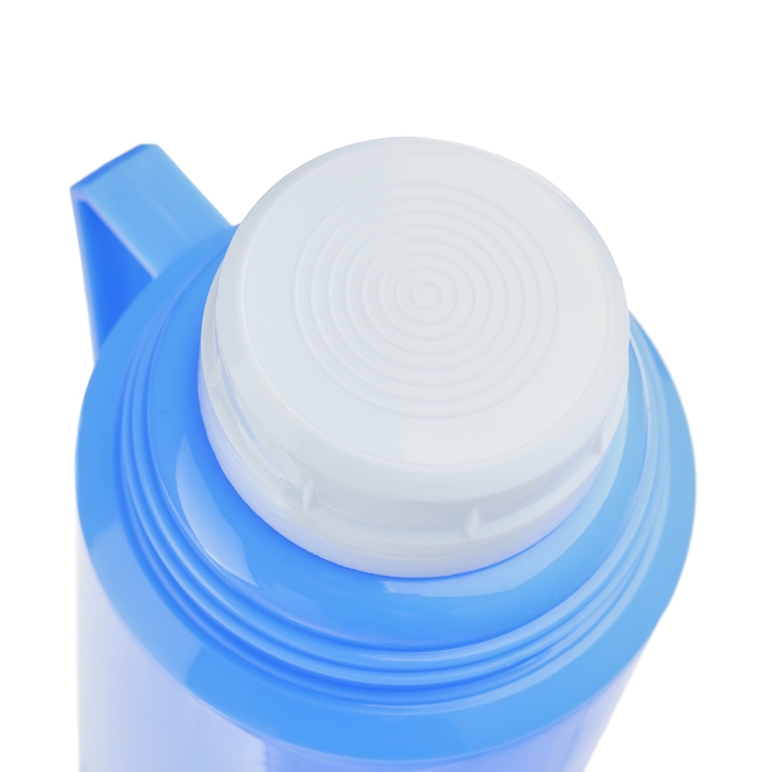 Термос 1 л, со стеклянной колбой, сохраняет тепло 8 ч, 13 х 28 см, голубой