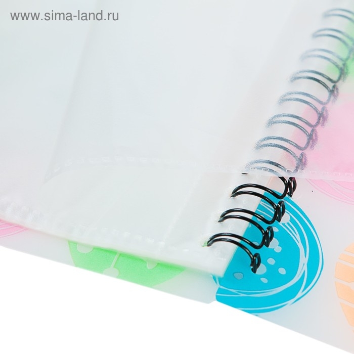 Папка А4 на спирали с 20 прозрачными вкладышами Buttons, тиснение - песок, толщина 550 мкм
