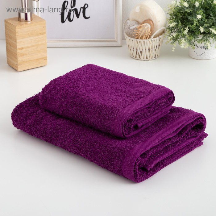 Полотенце махровое Этель &laquo;Терри&raquo; 70x140 см, сирень