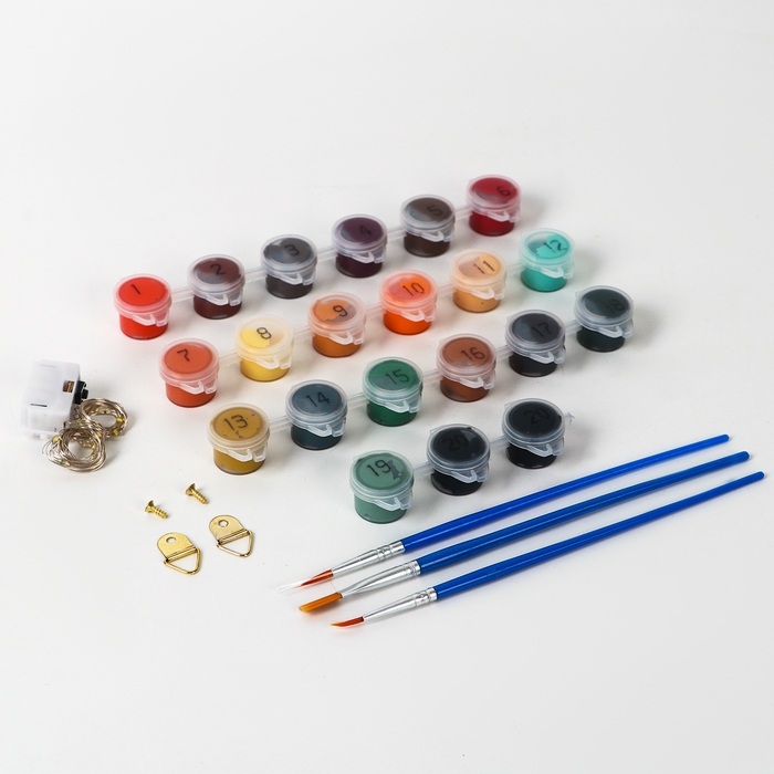 Картина по номерам с подрамником и гирляндой &laquo;Леопард&raquo;, 30 х 40 см