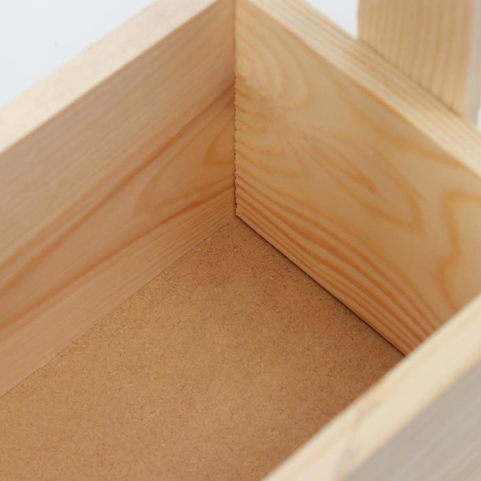 Кашпо деревянное, 15&times;12&times;8(25) см "С Любовью", ручка верёвка, гравировка