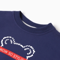 Комплект для девочки (джемпер, брюки), цвет тёмно-синий, рост 110 см