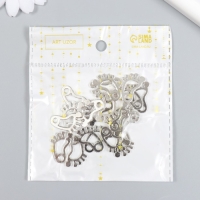 Декор для творчества металл "След" набор 20 шт серебро 1,4х2,2 см Декор для творчества металл "След" набор 20 шт серебро 1,4х2,2 см