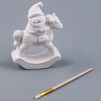 Новый год! Фигурка под роспись &laquo;Дед Мороз верхом&raquo;, с кистью