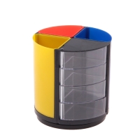 Подставка-органайзер для канцелярии Дольки с выдвижными отделениями, вращающаяся, микс Подставка-органайзер для канцелярии Дольки с выдвижными отделениями, вращающаяся, микс