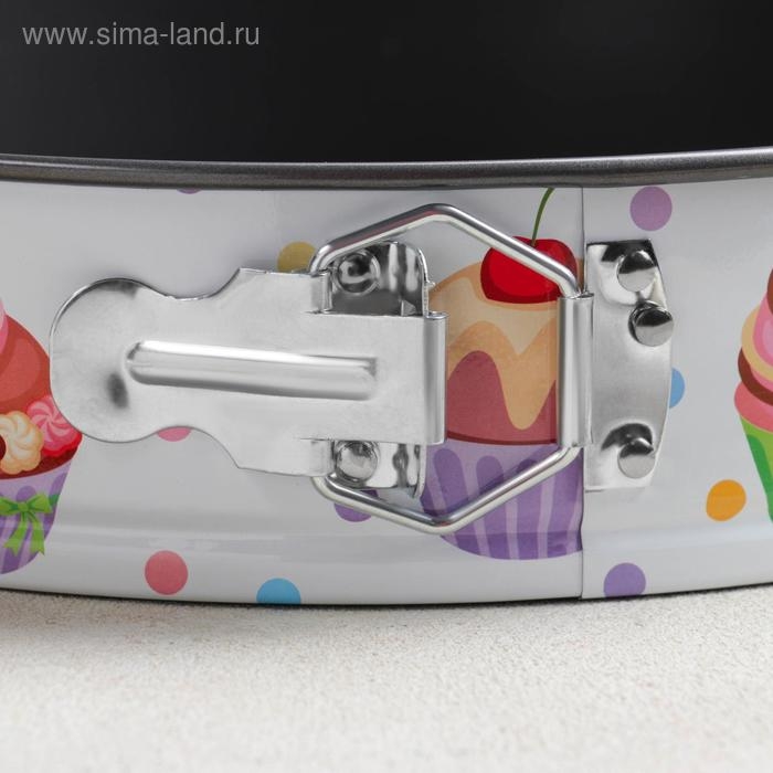 Набор форм для выпечки Доляна «Милый кондитер», 3 предмета: d=28/26/24×7 см, съёмное дно, антипригарное покрытие, цвет белый Набор форм для выпечки Доляна «Милый кондитер», 3 предмета: d=28/26/24×7 см, съёмное дно, антипригарное покрытие, цвет белый