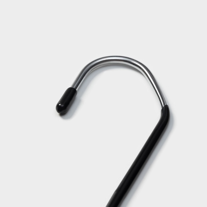 Плечики - вешалки для брюк и юбок антискользящие, одноуровневые, 14,5×35 см, 5 шт, цвет чёрный Плечики - вешалки для брюк и юбок антискользящие, одноуровневые, 14,5×35 см, 5 шт, цвет чёрный