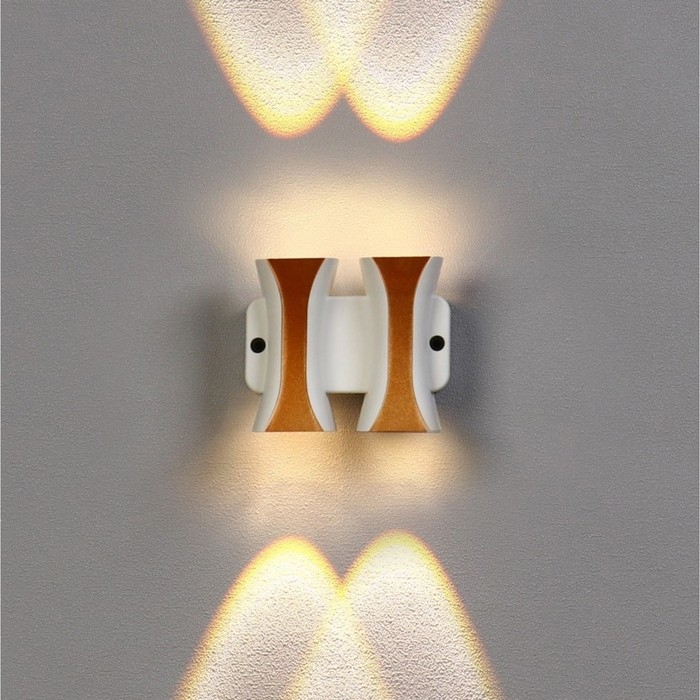 Светильник фасадный &laquo;Элегант&raquo;, FSD-043, 4 Вт, 3000К, 2 луча, IP65, 220 В, пластик, белый