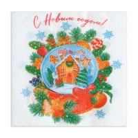 Новогодние салфетки бумажные New Line Design «Снежный шар» 3 слоя, 33х33 см, 20 шт Новогодние салфетки бумажные New Line Design «Снежный шар» 3 слоя, 33х33 см, 20 шт