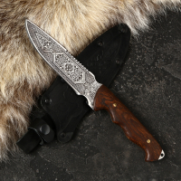 Нож кавказский, туристический "Викинг" с ножнами, сталь - 40х13, вощеный орех, 14.5 см Нож кавказский, туристический "Викинг" с ножнами, сталь - 40х13, вощеный орех, 14.5 см
