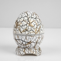 Световой прибор &laquo;Яйцо динозавра&raquo; 10 см, динамик, съёмная полусфера, свечение RGB, пульт ДУ, USB, белый