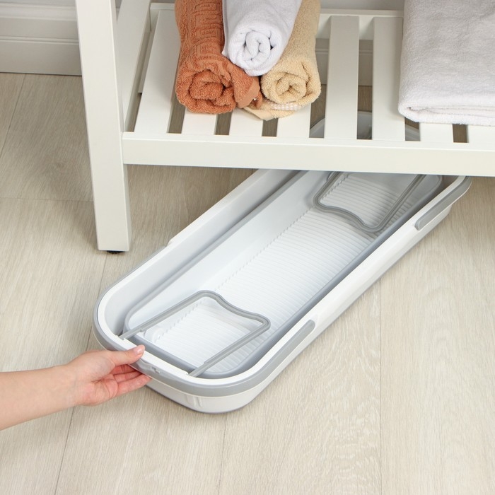 Ведро для уборки складное, 63&times;25&times;20 см (дно 53&times;17 см), цвет серый