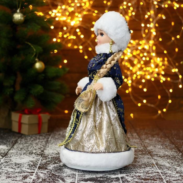 Снегурочка Снегурочка "В рождественской синей шубке" 17х35 см