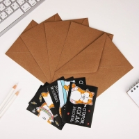 Конверты с наклейками, набор &laquo;Открой, когда...&raquo;, (Кот чб), 10шт., 16 х 11,5 см.