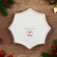 Новый год! Блюдо керамическое &laquo;Новогодние олени&raquo;, 21х21х3см, цвет белый