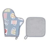 Кух. набор 2 пр. Этель Чашечка прих. 20*20 см, вареж-прихв. 27*20 см,100% п/э