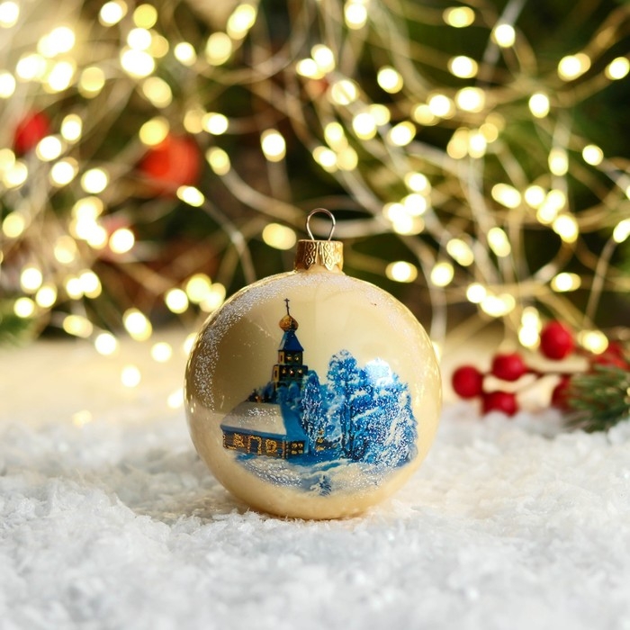 Шар новогодний Шар новогодний "Церковь" 8 см