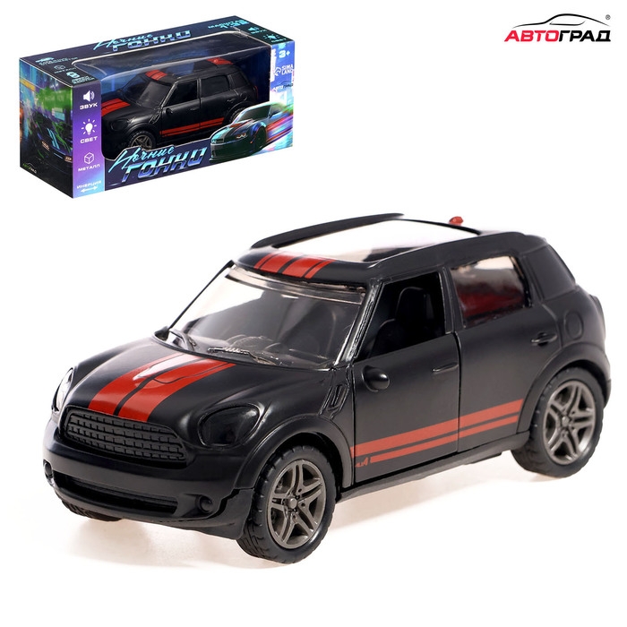 Машина «Ночные гонки», металлическая, инерция, открываются двери, световые и звуковые эффекты, 1:32, цвет чёрный Машина «Ночные гонки», металлическая, инерция, открываются двери, световые и звуковые эффекты, 1:32, цвет чёрный