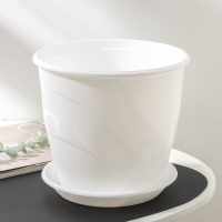 Горшок для цветов с поддоном &laquo;Венеция&raquo;, 5,5 л, d=23 см, белый
