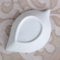 Набор салатников керамических на деревянной подставке &laquo;Эстет. Лист&raquo;, 4 предмета: 50 мл, цвет белый