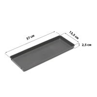 Поддон для рассады, 37 × 13 × 2,5 см, пластик, серый Поддон для рассады, 37 × 13 × 2,5 см, пластик, серый