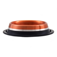 Миска с нескользящим основанием декоративная цветная, 230 мл, бронза с серебрянной полосой Миска с нескользящим основанием декоративная цветная, 230 мл, бронза с серебрянной полосой