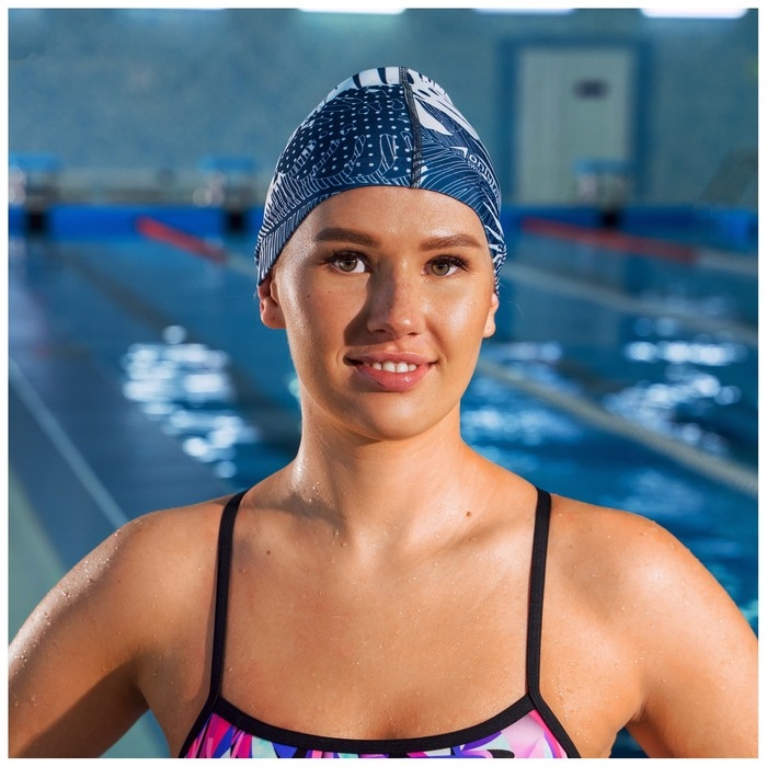 Шапочка для плавания взрослая ONLYTOP Swim &laquo;Тропики&raquo;, тканевая, обхват 54-60 см