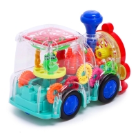 Паровоз «Шестерёнки», световые и звуковые эффекты, работает от батареек, МИКС Паровоз «Шестерёнки», световые и звуковые эффекты, работает от батареек, МИКС