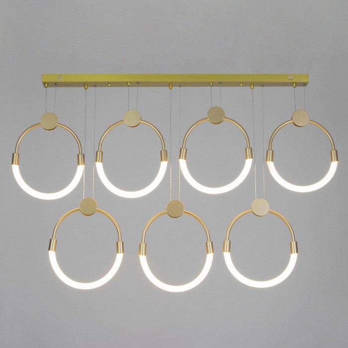 Светильник Светильник "Кольца" 7хLED 75Вт 3000К золото 135х50 см