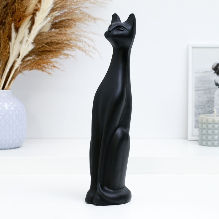Фигура "Кошка Египетская №5" малая черная матовая 15 10х10х31см