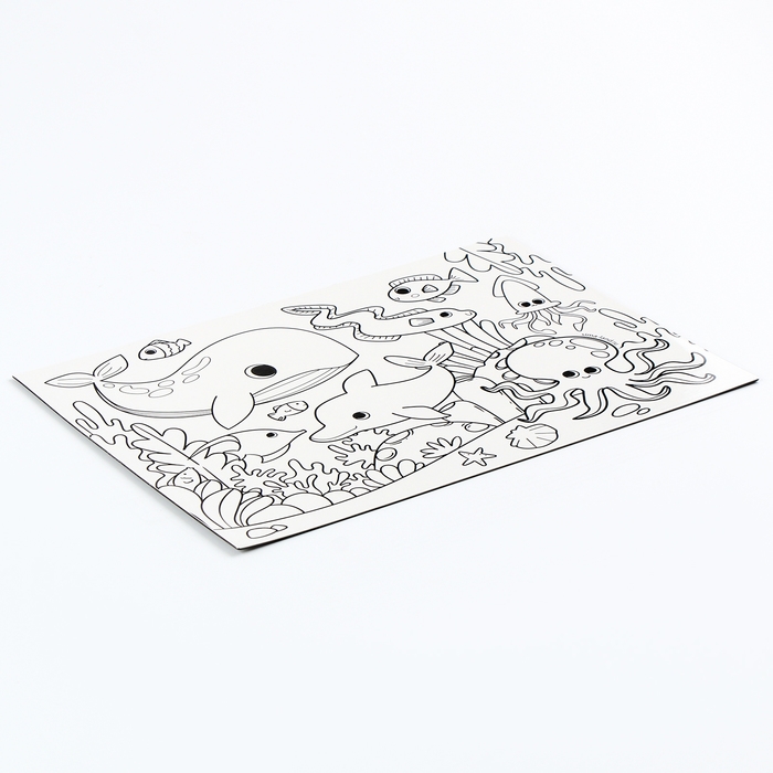 Магнит-раскраска многоразовая «Морские жители», 14,8 × 21 см Магнит-раскраска многоразовая «Морские жители», 14,8 × 21 см