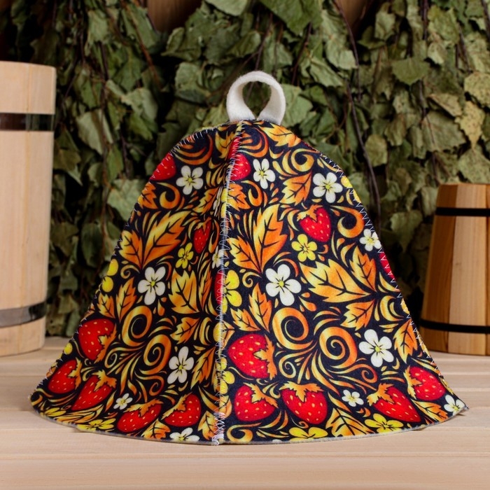 Шапка для бани Шапка для бани "Хохлома"