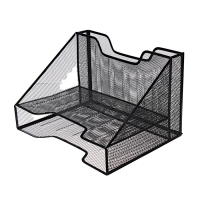 Подставка для бумаг Calligrata, настольная, 3 отделения, сетка, металлическая, чёрная Подставка для бумаг Calligrata, настольная, 3 отделения, сетка, металлическая, чёрная