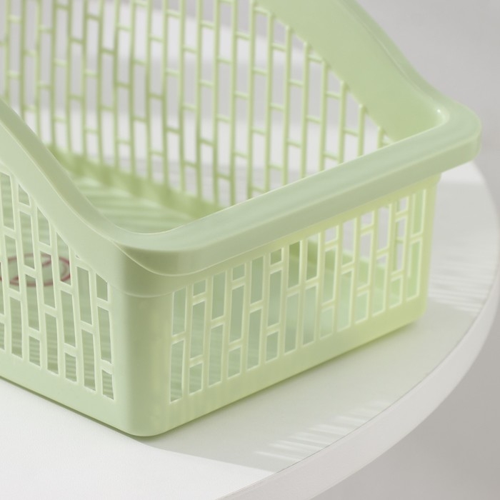 Корзина для хранения Доляна, 29&times;17,5&times;12,5 см, цвет фисташковый