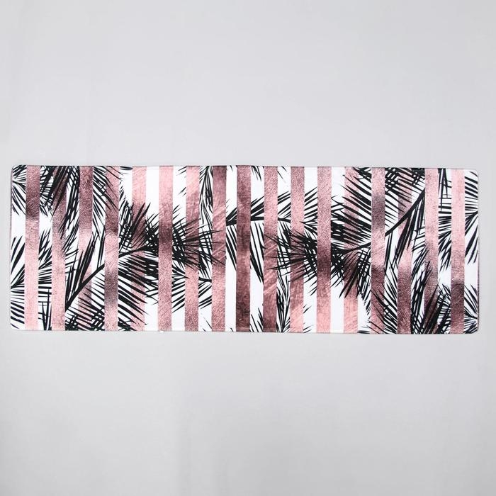 Коврик для ванной Доляна &laquo;Тень&raquo;, 45&times;120 см, цвет чёрно-бежевый